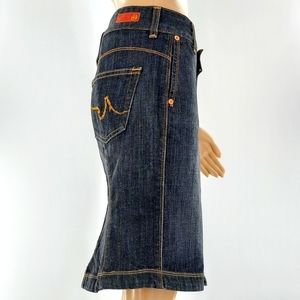Adriano Goldschmied Fluted Denim Skirt 27